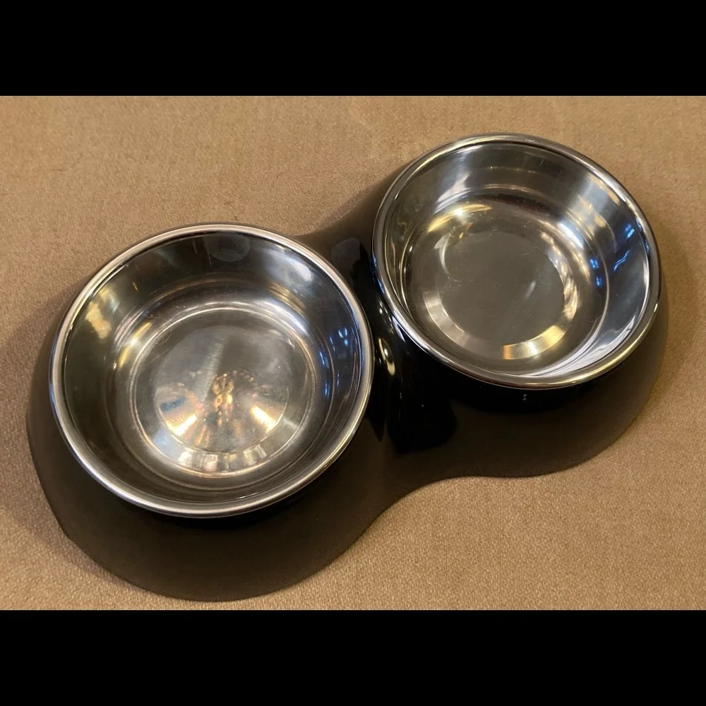 Pets 3 piece paraphernalia set, Halloween costume, halter, black stainless dish